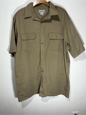 Men’s Carhartt Short Sleeve Work Shirt in Khaki S223